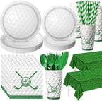 Potchen 452 Pcs Golf Plates Napkins Party Supply, Green White by Potchen