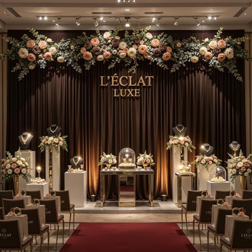 10x10ft Brown Backdrop Curtain Panels for Parties - Wrinkle Free Polyester Photo Curtain Backdrop Wedding Back Drop Fabric Drapes for Party Decorations Background for Photography - Image 2