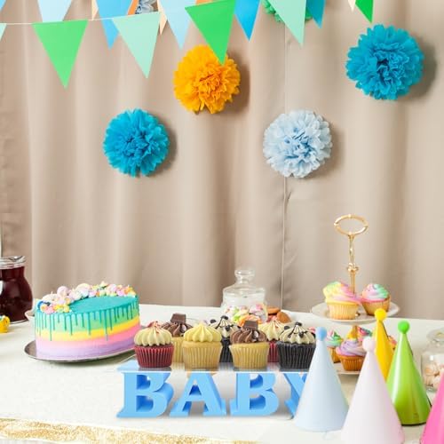 Baby Shower Cupcake Stand,BABY Acrylic Clear Cupcake Holder,Gender Reveal Cupcake Stand,Treat Stands for Dessert Table Display Set,Baby Shower Decorations,Cake Stands for Baby Shower,Birthday Party (Blue) - Image 5