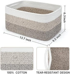 3 Pack Storage Baskets for Organizing, 13.7×9.5×6.3", Gradient Brown - Image 2
