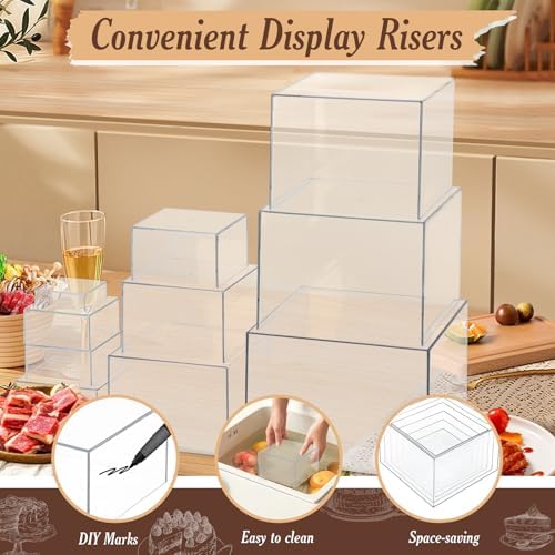 10 PCS Buffet Risers, Large Food Risers for Buffet Table, Dessert Display - Image 4