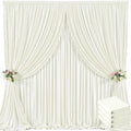 20ft x 10ft Ivory Backdrop Curtain for Wedding Ivory Wrinkle Free Backdrop Drapes Panels for Parties Baby Shower Bridal Shower Birthday Photo Photography Polyester Fabric Background Decoration by Suppromo