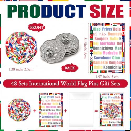 Highergo 48 Sets World Country Flag Enamel Pins - Image 2