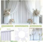40x12 ft White Backdrop Curtains for Weddings Parties, Birthdays and Photos - Image 6