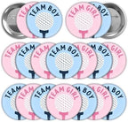 Team Boy and Team Girl golf theme gender reveal pins with pink and blue. Set of 20 pins. Set includes 10 Team Boy and 10 Team Girl, 2.25 inch sturdy pinback buttons. by Handmade