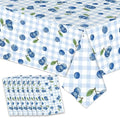 Pyrrhiax 8pcs Blueberry Tablecloth,Rectangular Disposable Table Cover for Dining Room Kitchen/Blueberry Baby Shower Decorations, Waterproof Plastic Table Cover 54”X 108” by Pyrrhiax