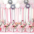 Wooden Baby Boxes for Baby Shower Party, Baby Shower Centerpieces for Table, Suitable for Gender Reveal or Baby Shower, (Pink,4Pack) - Image 3