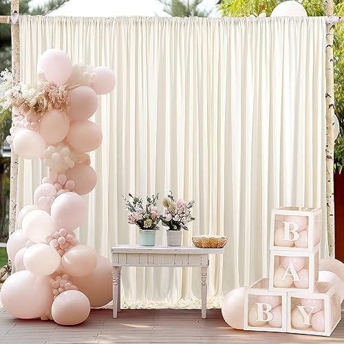 50x10ft Champagne Backdrop Curtain for Wedding Parties Wrinkle Free Fabric Champagne Drapes Backdrop Decoration for Baby Shower Birthday Photography Decoration 10 Panels, 5ft x 10ft - Image 5