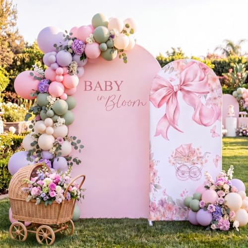 Mindsoft 2 Pcs Baby in Bloom Arch Cover Backdrop, Pink by Mindsoft