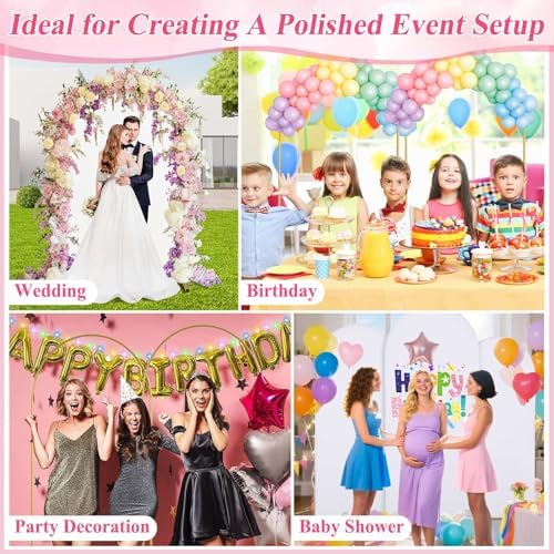7.2FT Wedding Arch Backdrop Stand and White Cover Set for Party Event Decor - Image 5