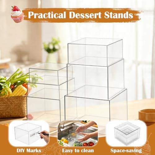 6 PCS Buffet Risers and Stands, Dessert Food Display for Buffet Table - Image 4