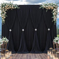 Black Tulle Backdrop Curtain for Parties Wedding,30ft x 10ft Wrinkle Free Curtain Backdrop,2 Layer Drapes for Backdrop,Polyester Back Drop for Bridal Shower Birthday Baby Shower Photography by Shillance