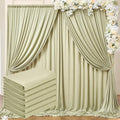 30 ft x 10 ft Wrinkle Free Light Green Backdrop Curtain for Parties, Thick Green Polyester Photo Backdrop Drapes for Baby Shower Wedding Engagement Birthday Party Backdrop Stand,5ft x 10ft 6 Panels by Outpain