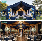 4 Panels 5ft(W) x 20ft(L) Navy Blue Ceiling Drapes for Wedding Parties - Image 5
