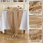 Fanami 6 Pack Cheesecloth Table Runner -10FT Nude Brown Boho Gauze Cheese Cloth Table Runner 120 Inches Long Rustic Sheer Fabric Centerpieces for Wedding Birthday Party Bridal Baby Shower Decorations - Image 3