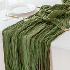 Sioloc 10 Pack Moss Green Cheesecloth Table Runner 120'' x 35'',Spring Easter Decor Soft Gauze Boho Wedding Table Decor for 10ft Table Birthday Party,Baby Shower, Bridal Shower, Home & Event Decor - Image 5
