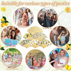 Briwooody 48 Set Lemon Hand Folding Fans with Organza Bags Bulk Wedding Favors for Guests Mediterranean Lemon Paper Fan for Bridal Shower Supplies Bridesmaid Gifts Italian Summer Party Decorations - Image 4