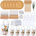 55Pcs Baby Shower Prizes for Game Winners 6 Sets Cheese Board Spoon Fork Butter Spreaders Plaid Towel Thank You Card and Gift Bags for Baby Shower Wedding Bridal Shower Favors (Round Shaped) by Rigibright