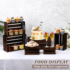 CroBlissful 6 Pcs Decorative Wood Crate Storage Display, Vintage Dark Brown - Image 3