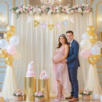 20ft x 15ft Champagne Tulle Backdrop Curtain for Parties Sheer Fabric Backdrop Curtains for Wedding Baby Shower Bridal Shower Birthday Photo Backdrop Drapes Background Decorations 4 Panels 5ft x 15ft - Image 4