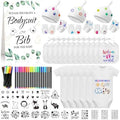 78PCS Baby Bib Bodysuit Baby Shower Set Baby Shower Game Sign Baby Feede Bib Newborn Bodysuit Fabric Marker by Unknown
