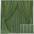 4 Panels Valley Green Backdrop Curtain for Parties Wrinkle Free Dark Green Photo Curtains Backdrop Drapes Fabric Decoration for Baby Shower Birthday Party Photography 20ft(W) x 10ft(H) by Tao-GePartyDecorations