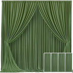 4 Panels Valley Green Backdrop Curtain for Parties Wrinkle Free Dark Green Photo Curtains Backdrop Drapes Fabric Decoration for Baby Shower Birthday Party Photography 20ft(W) x 10ft(H) by Tao-GePartyDecorations