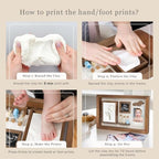 Baby Keepsake Box, Clay Baby Hand and Footprint Kit, Baby Picture Frame - Image 4