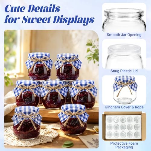 3.4 oz Small Glass Jars with Lids 12PCS, Mini Yogurt Jars for Jam - Image 3
