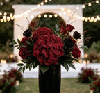 WEISPARK 100PCS Burgundy Artificial Hydrangea Flowers, Fake Flowers Silk Hydrangea Full Flowers Heads with Stems for Wedding Home Party Shop Baby Shower Decor (Burgundy) - Image 3