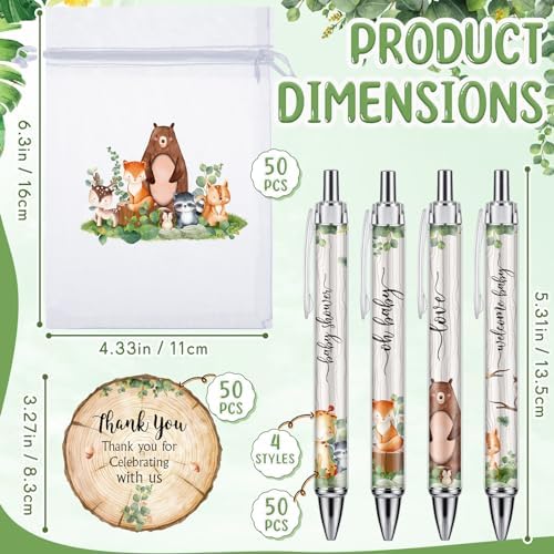 50 Sets Baby Shower Favors for Guests(White Green, Woodland Animal) - Image 2