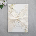 20Pcs Ivory Laser Cut Wedding Invitation Cards With Envelopes by FEIYI