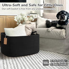 Goodpick 75L Extra Large Woven Rope Blanket Basket, Rectangle, Black - Image 5