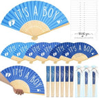 Threehoney 25 Sets Shower Party Favor for Guests Gift Fans, Blue by Threehoney