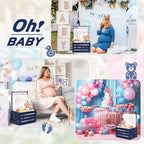 Suzile Baby Shower Crate Wooden Closet Baby Basket Gift,Navy Blue - Image 5