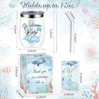 Hoolerry 6 Set Baby Shower Cups, 12oz Stainless Steel Tumbler, Sea Animal - Image 2