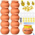 10 Set Terracotta Clay Honey Pots Kit Bulk DIY Honey Pot Jar Decor, Classic by Blushtier