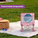 Bright Starts Pop 'N Sit Cabana Baby Beach Portable Booster Chair with UPF Canopy, Floor Seat for Indoor/Outdoor Use, Compact Fold, Pink, 6 Months–3 Years - Image 4
