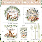 350 Pieces Woodland Baby Shower Decorations Set Serves 50 Guests - Image 2
