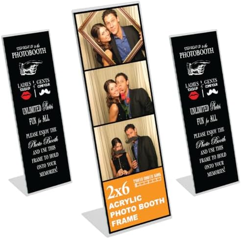 2x6 Slanted Photo Strip Frames - Black Insert, 50 Pack by PhotoBoothNook