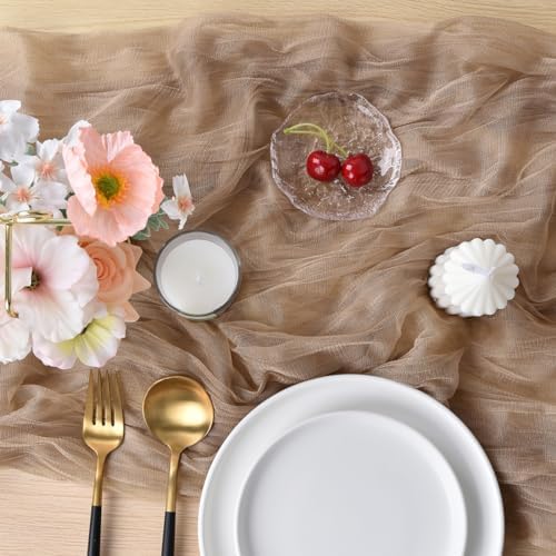 Coffee Cheesecloth Table Runner Fall Wedding Birthday Party Decor 10 Pack - Image 3