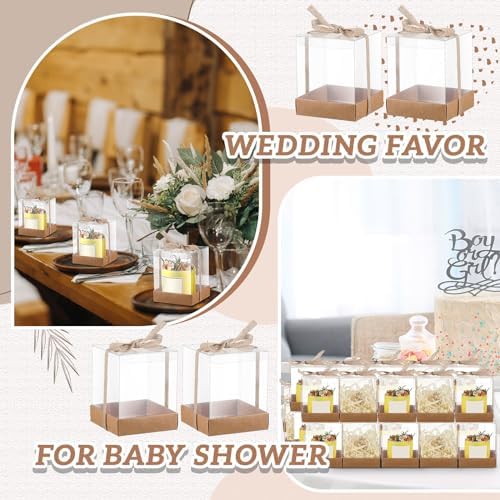 36 Set 3.5x3.5x4 in Candle Gift Package Transparent, Kraft Color, 36 Set - Image 5