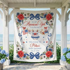 Custom American Girl Baby Shower Banner Patriotic Floral Backdrop Fourth of July Welcome Sign Personalized Tapestry Independence Day Party Decor Red White Blue Photo Booth Decoration Nursery by Unknown