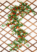 2PCS x 6FT Rose Garland Artificial Flower Vine for Home Decor, Orange - Image 2