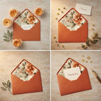 50PCS A7 Burnt Orange Envelopes, 5.3×7.6'' Floral Liner Envelopes - Image 6