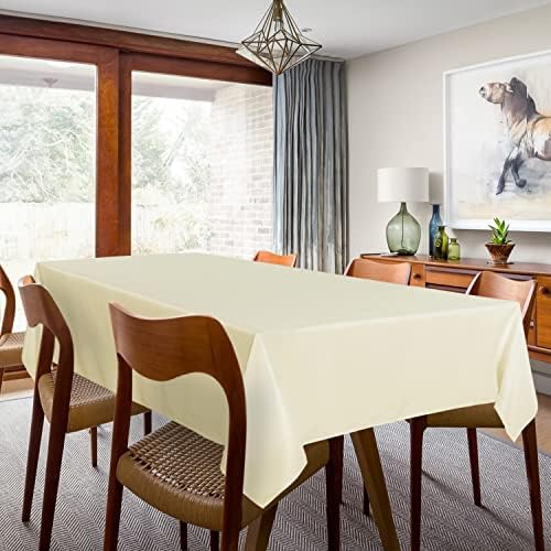 sancua 2 Pack Beige Tablecloths 60x120 Inch for 8 Feet Rectangle Tables - Image 3