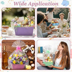 Funnymoom 24 Pcs Pastel Basket for Gifts Empty Colorful Gift Basket Empty to Fill with Handle, Transparent Bag and Bow for Summer Wedding Birthday Tea Party Favor Supply, 9.8x6.5'' - Image 5