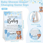 RoundFunny 33 Pcs Baby Shower Diaper Changing Game Supplies, Cute Bear - Image 3