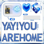 Novabright 16 Pcs Welcome Yard Sign LED Yay You Are Home Outdoor Home Decoration with Stake Welcoming Garden for Baby Shower Homecoming Return Housewarming Travel Family Reunion Military(Blue) - Image 2