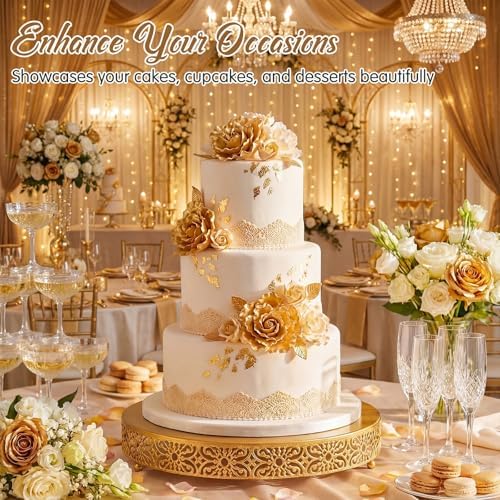Wenqik 20 Inch Cake Stand Round Metal Cupcake - Image 6